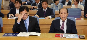 우원식 국회의장과 황우여 비대위원장 '어색한 만남'