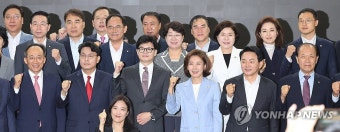 파이팅 하는 나경원-원희룡-윤상현-한동훈