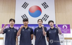 파리 올림픽 선전 다짐하는 태권도 대표팀