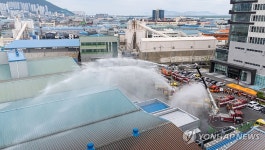 이차전지 공장에 집중 방수 훈련