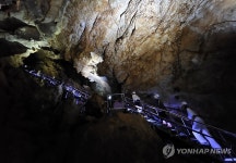 폭염 피해 영월 고씨동굴 찾은 탐방객