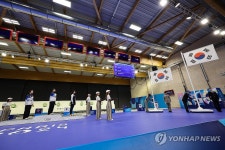 태극기로 물든 파리올림픽 사격장