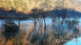 인제 소양호 물안개 풍경