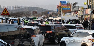 혼잡한 경포해변 주변 도로