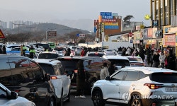 혼잡한 경포해변 주변 도로