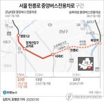 [그래픽] 서울 헌릉로 중앙버스전용차로 구간