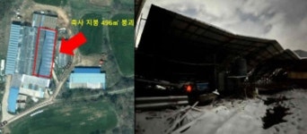 폭설에 당진 젖소목장 축사 지붕 붕괴