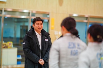 유승민 체육회장 당선인, 진천선수촌 방문