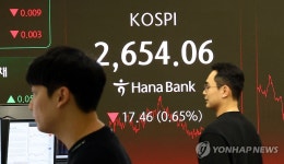 하락 마감한 코스피 지수