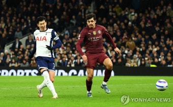 후반 교체 출전한 손흥민, 0-1로 진 맨시티전 '평점 6'