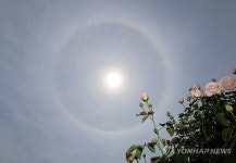 광주 하늘에 햇무리