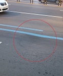 대구 현충로역 앞 도로 15cm 깊이 침하…오토바이 운전자 부상