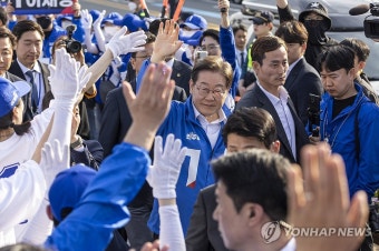 이재명 후보, 21대 대선에서 과반 득표로 확신된 당선 기대치 넘나
