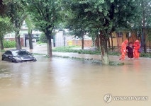 물에 잠긴 담양 고서중학교 인근 도로