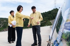 이미선 기상청장, 강릉 오봉저수지 방문