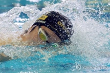 전국체전 계영 800m 나선 김우민