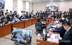 국감 증인 고발의 건 관련 거수 투표하는 법사위