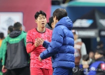 하이파이브 하는 손흥민-홍명보
