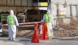 출입 통제된 구제역 발생 한우농장