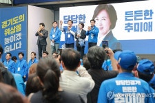 성남 서현역 로데오거리에서 유세하는 민주당
