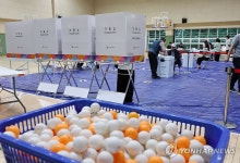 투표소로 변신한 실내스포츠센터