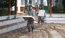 39사단, 수해복구…경남 거제 장평초