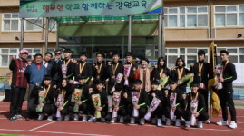 원통고, 전국중고등학교 춘계검도대회 우승기 봉납식 진행