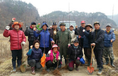 정선 임계면 용산1리 ‘사과 꽃길’ 조성