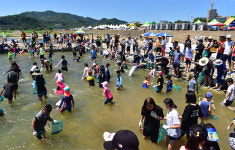 동강뗏목축제 개막…맨손 송어잡기 ‘성황’