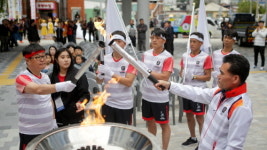 장수군, 전국체전 성공기원 성화 환영행사 개최