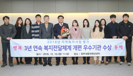 동해시, 2018년 지역복지사업 평가 우수 지자체 수상