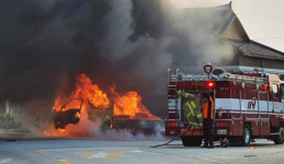 남원서 연막소독하던 차량에 불...차량 전소