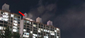 순천시 해룡면 송촌파인빌 아파트 옥상서 화재발생