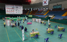 구례군, 실내체육관 예방접종 센터 설치 및 모의훈련 실시
