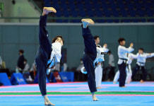 태백서 열린 전국 협회장기 태권도 품새대회 발차기