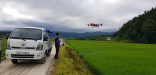 고성군 농기센터, 고품질쌀 생산 병해충  공동방제단 운영