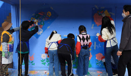 정선 3.3기념사업회, 초교생 벽화체험 진행