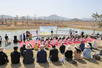 해남군, 솔라시도 기업도시 내 산이 정원 조성 현장 2050 탄소중립 선도도시로 조성