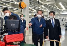 정성주 김제시장 지평선산업단지 입주 자동차 부품 제조기업 방문