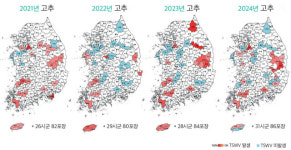 전북의 고추 칼라병 정읍→임실·고창→정읍 발생…전국 분포지도 나왔다