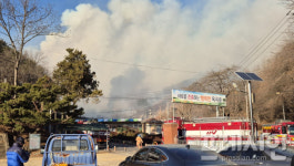 광양시 옥곡면 산불…헬기 6대 투입해 진화 중