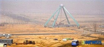 공사중인 삼봉교 교량공사 현장