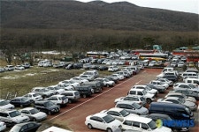 주차장으로 변한 한라산