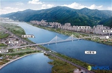 국내 최장의 500m콘크리트 사장교 화명대교 조감도.