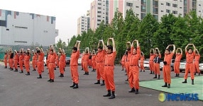 영등포소방서 농연훈련에 앞서 체조
