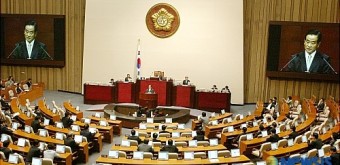 교섭단체 대표연설하는 중도개혁통합신당 강봉균 위원장