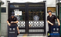 외교부 청사 1층 새 브리핑룸 공사