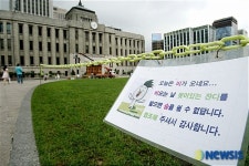 출입통제된 서울 시청앞 잔디광장