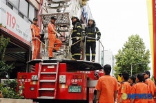 특수차량조작 훈련하는 성동소방서 직원들