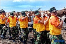 제주수해복구 중인 육군1117 공병단, 차례도 제주에서